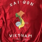Vintage Vietnam Souvenir Jacket 1965-1966 Red Cotton Small Military Embroidered