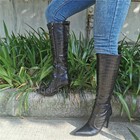 Stylish Women Knee High Boots Slim Heels Black Heels Boots Winter Shoes Woman