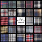 Men s Cotton Flannel Pajama Pants 4 Pack Drawstring Waist Sleep Lounge Wear