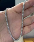 18ct Round Cut Lab Created Diamond Women s Tennis Necklace 14k White Gold Plated
