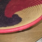 Large 16  African Woven Basket Bowl Coiled Sisal Wall Hanging Decor Swirl Boho