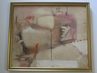 Mid Century Modern Painting Abstract Vintage Modernism Cubism Expressionism 1960