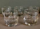 Set Of 5 Bacardi Rum Bat Logo Rocks Tumbler Glasses