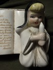 Vintage Praying Girl Ceramic Planter Vase Lord s Prayer Japan Mid Century