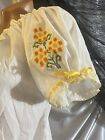 Vintage Mexican Womens Top Blouse White Floral Folk Boho Embroidered Mexico Nwt