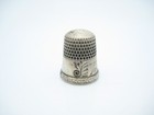 Antique Sterling Silver Sewing Thimble House Scene Size 8