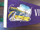 Vintage 1930s Virginia Beach Pennant Banner Flag Bathing Beach Beauty Girl 11 5 