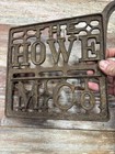 Antique Cast Iron Foot Pedal For Howe Mfg Co Sewing Machine Logo Script Decor