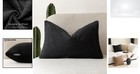Lumbar Boucle Pillow Cover 12x20 Black Modern Textured Cushion Case Sofa Bedroom