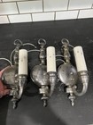 Set Of Three 3 Antique Weathered Pewter    sconces  Rewired 63j
