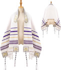 Tallit Lady Prayer Shawl Christian Woman Jewish Cloth Scarf 1 New- Purple