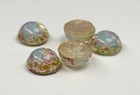 9mm Cabochon Fire Opal Czech Unfoiled Flat Back Round Glass 5 Pieces Nos