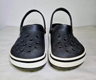 Crocs Crocband Ii Clogs Unisex M9 - W11 Black White Slip On Rubber Comfort