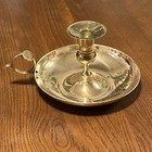 Vintage Large Vintage Brass Chamberstick Candle Holder Finger Loop Home Decor