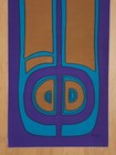 S  nger Signed Vintage Wall Hanging Cotton Fabric Mid Century Pop Art 60s 70s