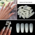 500pcs Ballerina Nail Art Tips Transparent natural False Coffin Fake Art Tips 