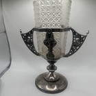 Simpson Hall Miller Co Quadruple Plate Vase With Original Crystal  cracked 