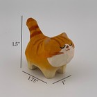 Orange Tabby Wood Cat Carving Cute Kitty