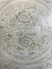 Vintage Celadon Hand Painted Large Plate 14 1 8 