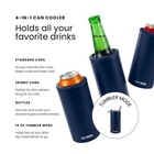 4 In 1 Universal Can Cooler - Navy Blue  Beer Cozy  Slim Can Cooler  Coozie     
