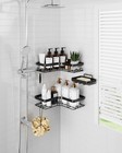 Corner Shower Caddy - 3-pack Shower Organizer With Soap Holder   Built-in Hoo   