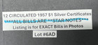 Lot Of 12 1957  1 Silver Certificates Star Notes Blue Seal One Dollar Bills  6ad