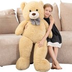 Giant 4ft Teddy Bear Stuffed Animal - Soft Plush Cuddly Toy For Kids   Adults