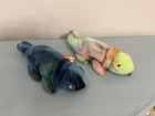 Rainbow The Chameleon 1 Rare Fabric Error 1 Corrected  Brand New Set 2 Beanies