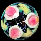 Stunning Vtg Lotton Studios 2005 Signed Art Glass Lampwork Paperweight Floral