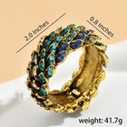 Peacock Napkin Rings Set Of 12 - Vintage Metal Crystal Rustic Jeweled Napkin
