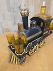  Vintage Bar Set Train Cd-1 Iron Horse Locomotive Decanter Shot Glass Old 