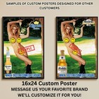 Sexy Pinup Girl Custom Alcohol Poster Any Beer Whiskey Tequila Vodka Brand   264