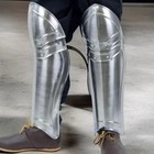Polished Steel Knight Greaves  Medieval Gothic Leg Armor  Larp Cosplay