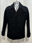 Men s Calvin Klein Men s Wool Blend Double Breasted Peacoat Jacket Black Medium