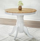White Natural Oak Finish Country Style Dining Room Table W leaf Wood Farmhouse