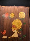 Vintage Holly Hobbie Wall Art Wood Plaque Cottagecore Retro Bath Tub Sunflowers