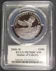 2000-w  100 Platinum American Eagle 1 Oz Pcgs Pr70 Dcam Edmund Moy Signed