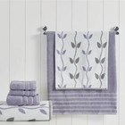 Modern Threads 6 Piece Yard Dyed Towel Set  Organic Vines  Lavender