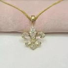 1ct Moissanite Modern Womens Pendant Necklace In 14k Yellow Gold Sterling Silver