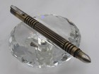 Stunning High Quality 5  Brass With Black Rings And Vertical Line Ball Point Pen