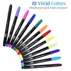 Fabric Markers 12 Pack Permanent Vibrant Colors For Clothes Shoes Crafts Use New