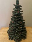 Crochet Christmas Tree  Green Tweed Yarn  With Red Decorations  New