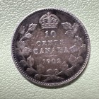 1902 Canada 10 Cents Silver Coin Low Mintage Cleaned