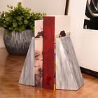 Marble Book End Set Vintage Stone Carved Pair Heavy Art Deco Sturdy Light Grey