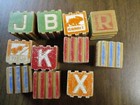 Lot Of 52 Wooden Toy Alphabet Building Child Blocks Toddler Vintage 1  1 4   