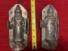 Pair Of Antique Santa Chocolate Molds     No  143     6           Heavy Tin     Hinged     Ma