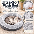 19 7in Heated Cat Bed Removable Heating Pad 21w Plush Pet Bed Cats Small Dogs