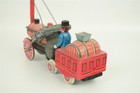 Vintage Tin Litho Friction Rocket Train Sankei Japan 7 75  Working Unusual