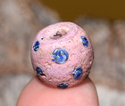 Antique Venetian Lampwork Light Pink Trail Decorated Worn Eye Bead African Trade