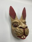 Handmade  Wooden Part Human rabbit Mask hand Painted    S1